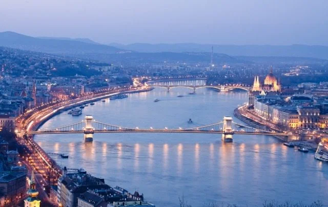 Night of Budapest, Hungary from Gellert hill.