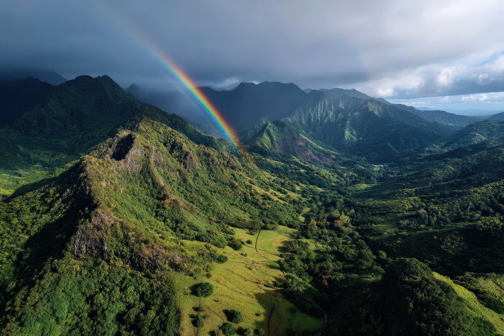 Paysage avec un arc-en-ciel 
