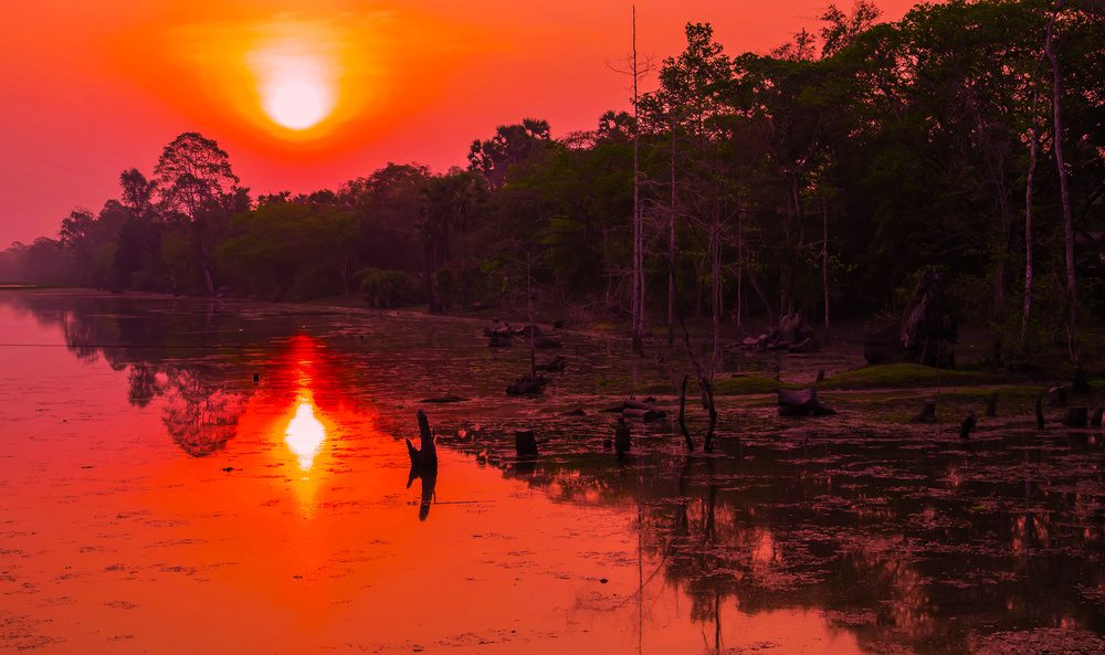 Srah Srang lever du soleil, Cambodge