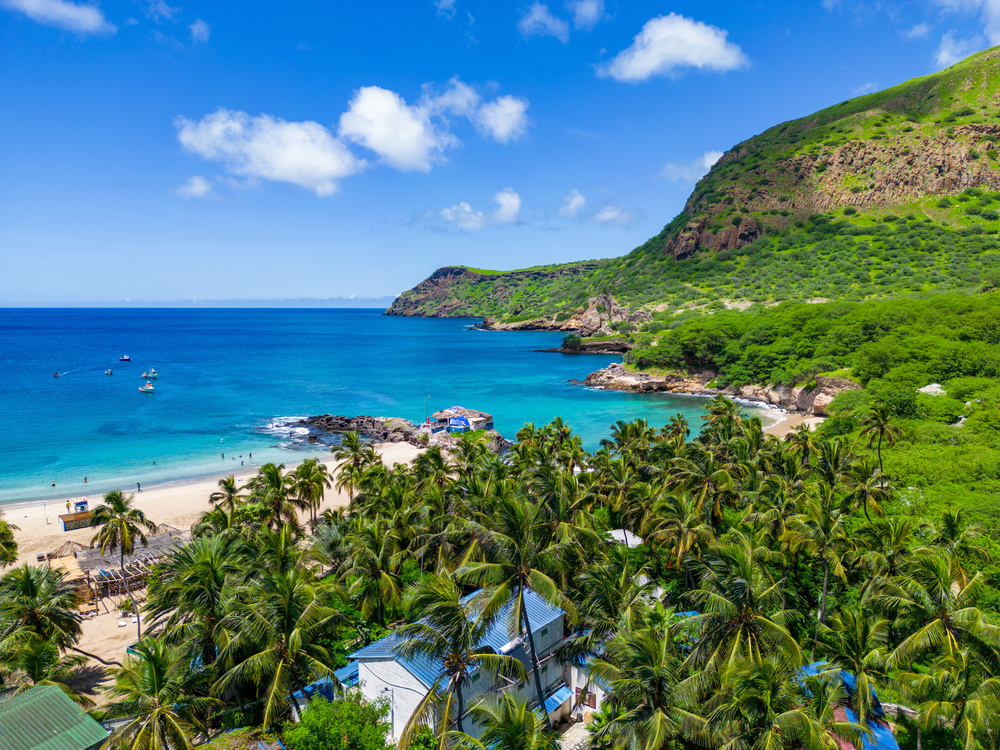 Vue sur la plage de Tarrafal, Cap-Vert